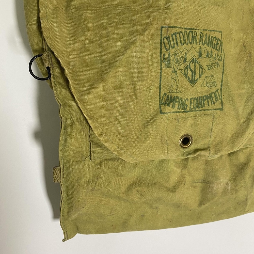 Vintage Outdoor Ranger Canvas Shoulder Bag Green Camping Pack Rucksack One Size - Picture 5 of 14